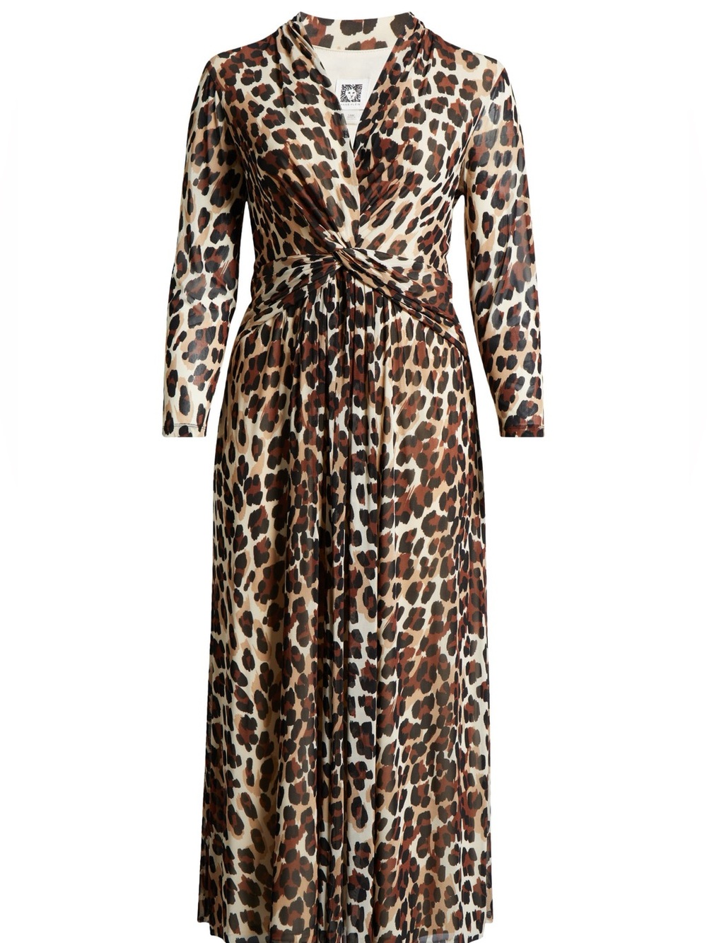 Anne Klein Leopard-Print Twist-Front Maxi Dress - Brown/Tan NWT 14W - Picture 7 of 9